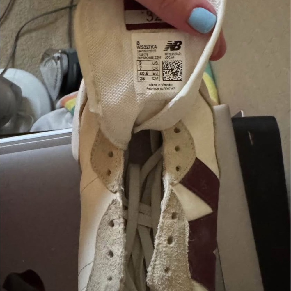 New Balance Women's Shoes - Cream and Burgundy